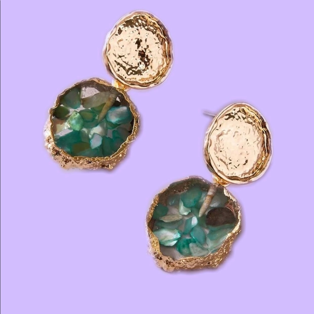 Turquoise Crystal earrings 💚💙✨